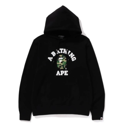 BAPE ABC CAMO COLLEGE ORGANIC COTTON PULLOVER HOODIE 01