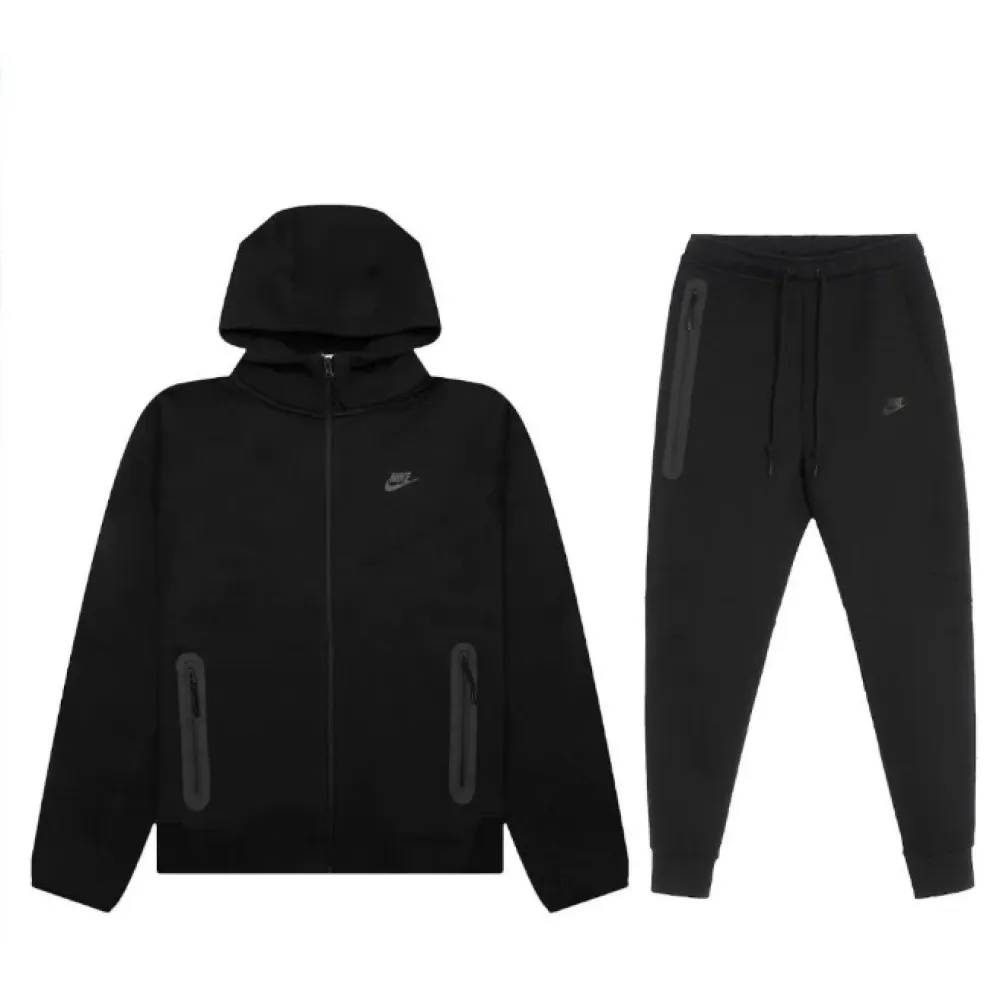 Nike Sportswear Tech Fleece Full-Zip Hoodie & Joggers Set black