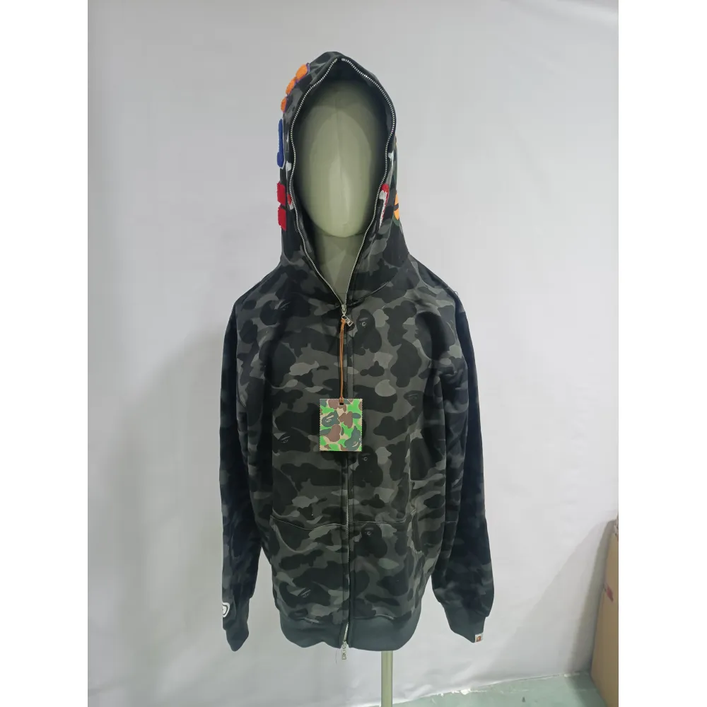 BAPE Color Camo Shark Full Zip Hoodie Black