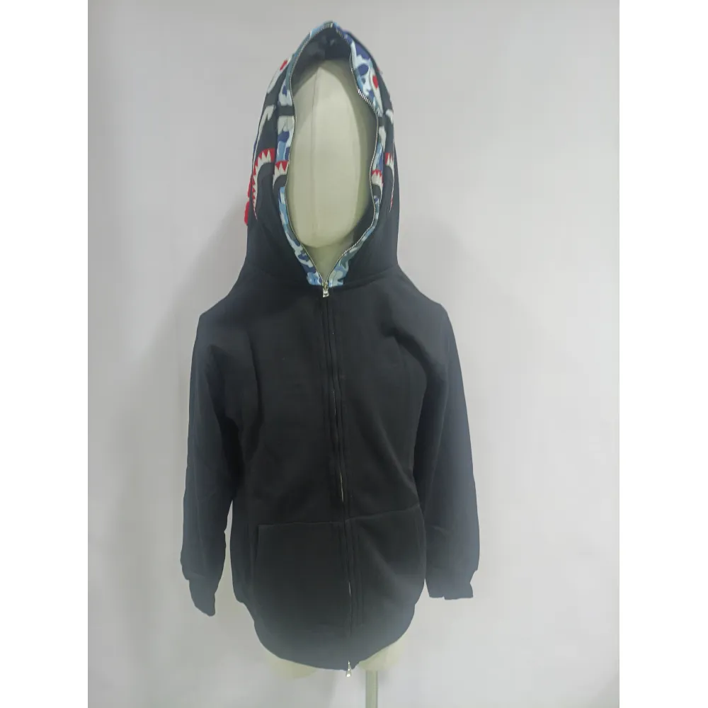 BAPE ABC Camo Shark Wide Fit Full Zip Double Hoodie Navy