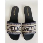 PKGoden DIOR DWAY NAVY BLUE FABRIC SLIDES