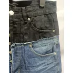 Balenciaga BLCG 24SS black and blue patchwork ripped denim Jeans