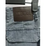 Dior x Stone Island joint 24Fw pocket Dior island logo work Jeans-gray blue 2