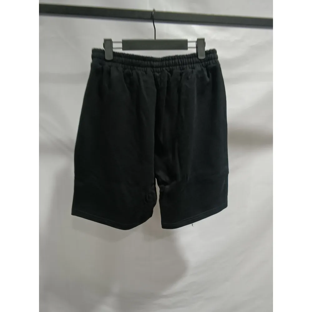 Balenciaga distressed washed lock embroidered Short Pants black