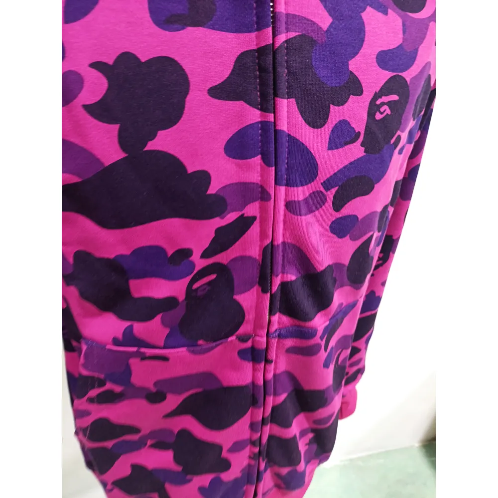 BAPE Color Camo Shark Full Zip Hoodie Purple