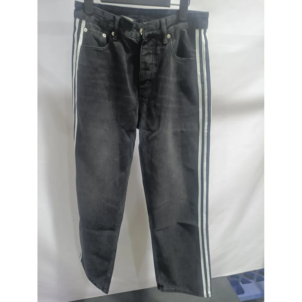 Balenciaga/Adidas joint three-bar ribbon washed Jeans 1