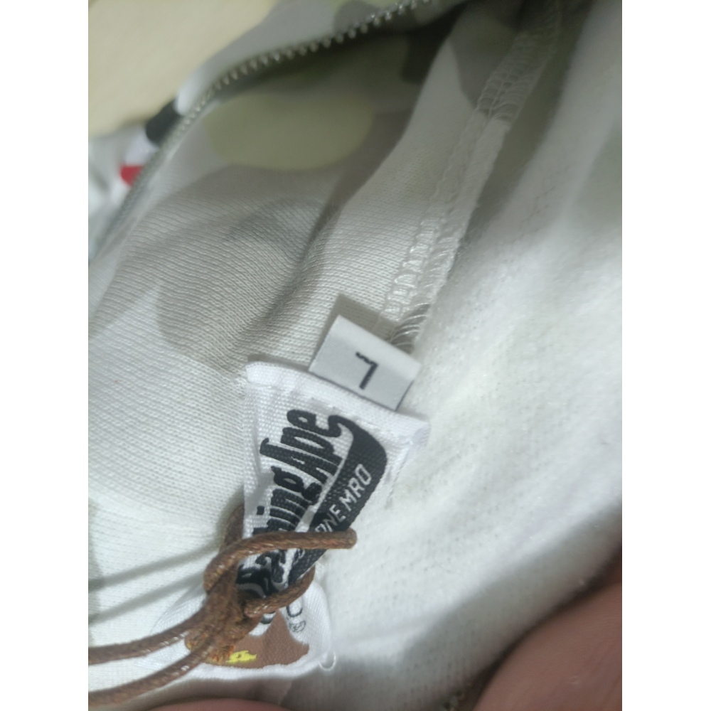 BAPE classic black and white camouflage splicing luminous hoodie 1902