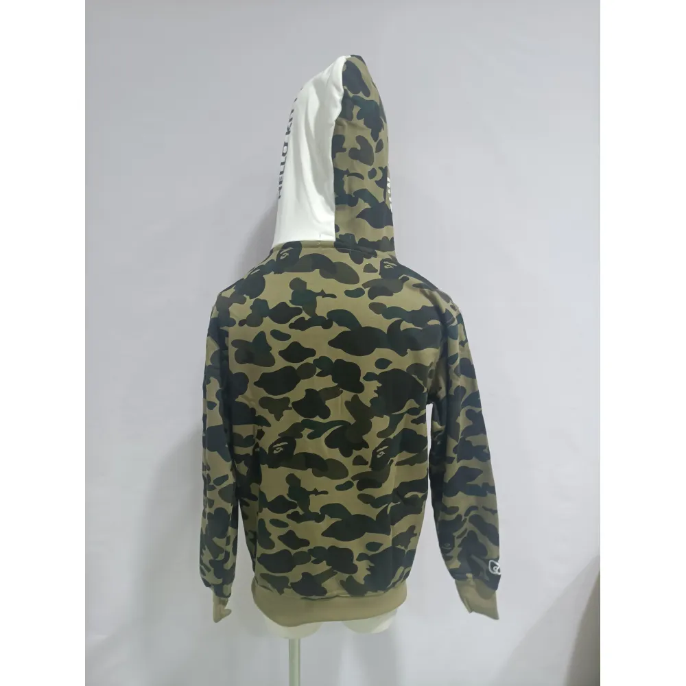 BAPE co-branded hell kitty camouflage zipper hoodie green