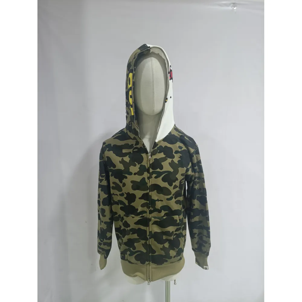 BAPE co-branded hell kitty camouflage zipper hoodie green
