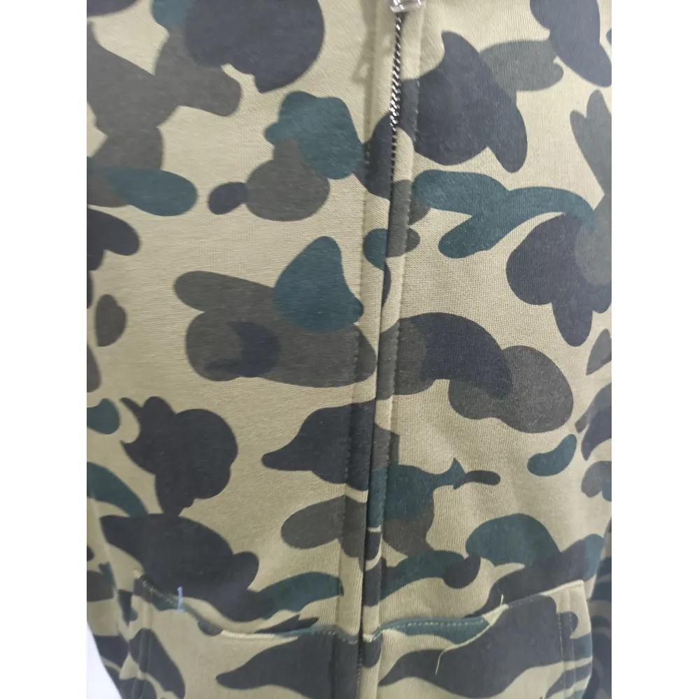 BAPE co-branded hell kitty camouflage zipper hoodie green