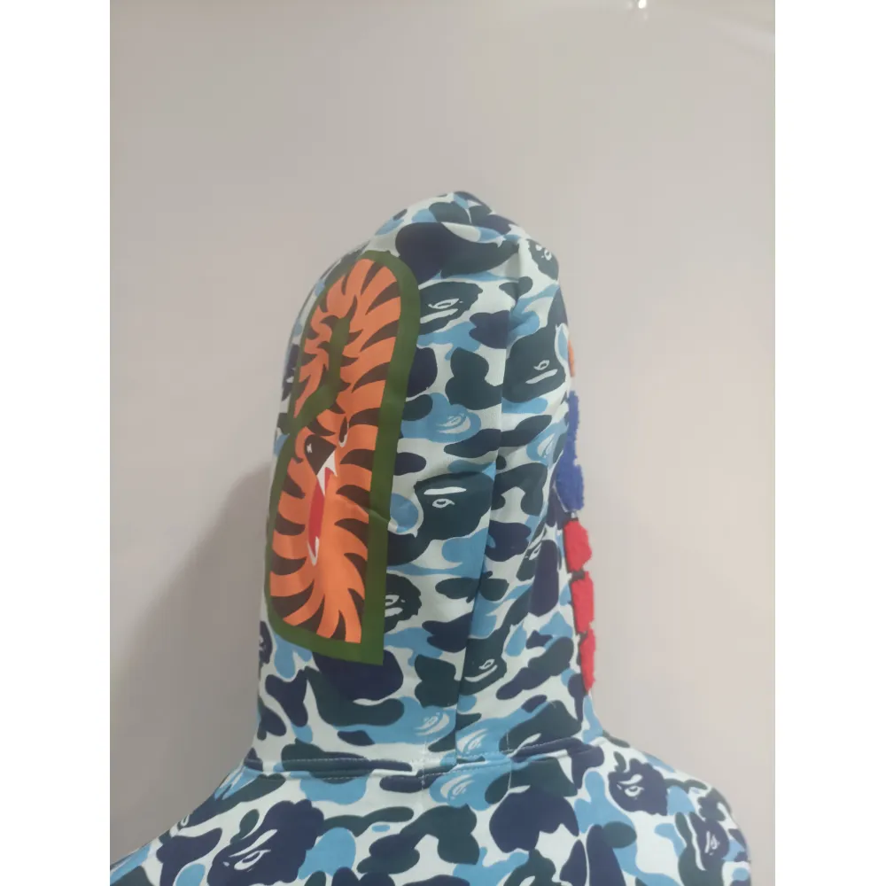BAPE Big ABC Camo Shark Full Zip Hoodie Blue