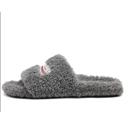 Balenciaga Furry Slide Grey 01