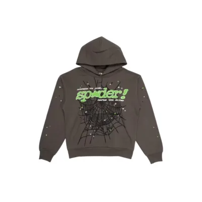 Sp5der Punk V2 Hoodie Slate Grey 01