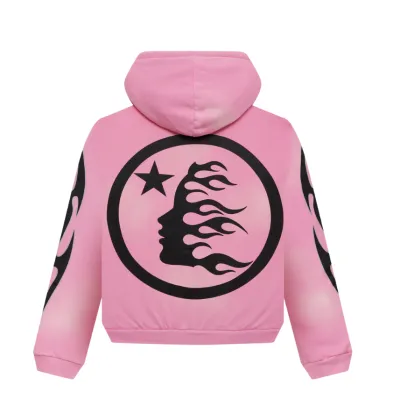 Hellstar Sports Hoodie Flame Zip-Up Pink 02