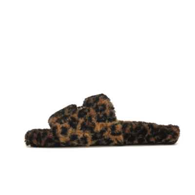 Balenciaga Furry Slide Leopard Brown Black 01
