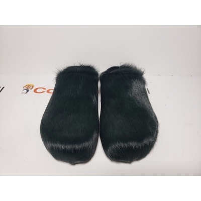 PKGoden Sea green long-hair calfskin Fussbett sabot Marni Slides 02
