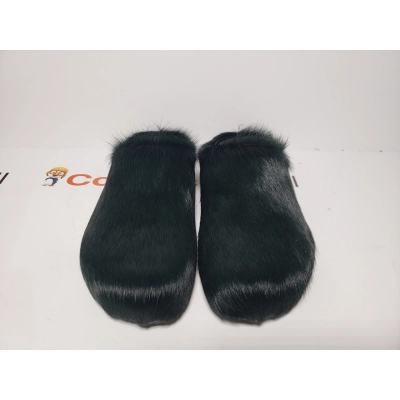 PKGoden Sea green long-hair calfskin Fussbett sabot Marni Slides 02