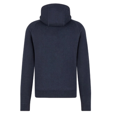 Dior Hooded Track Jacket Navy Blue Cotton and Cashmere Knit 02