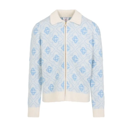 Casablanca Monogram Zip Up Sweater 01