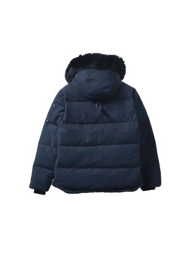 Moose Knuckles Classic Chest Zipper Down Jacket Black/White/ Dark Blue 02