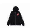 Chrome Hearts × The Rolling Stones Red Tongue Cross Zip Up Hoodie Black/Red
