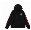 Chrome Hearts Made In Hollywood Plus Cross Zip Up Hoodie Black/Red