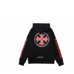 Chrome Hearts Made In Hollywood Plus Cross Zip Up Hoodie Black/Red