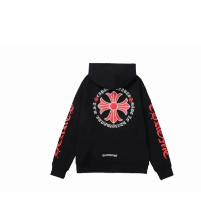 Chrome Hearts Made In Hollywood Plus Cross Zip Up Hoodie Black/Red 02