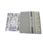 Dior suede tassel scarf all over printed grey
