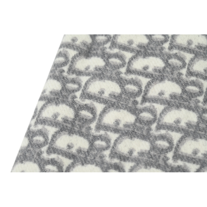 Dior suede tassel scarf all over printed grey