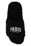 Balenciaga Furry Slide Black And White Label