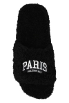 Balenciaga Furry Slide Black And White Label