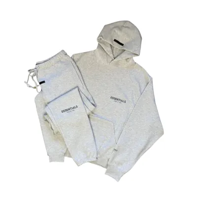 Fear Of God Essentials Light Oatmeal Tracksuit (SS22) 01