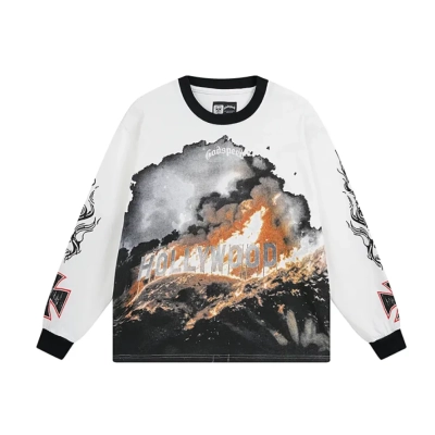 Godspeed Hollywood Thermal Long Sleeve T-shirt #3107 White/Apricot 01