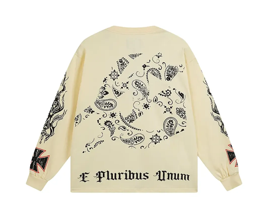 Godspeed Hollywood Thermal Long Sleeve T-shirt #3107 White/Apricot