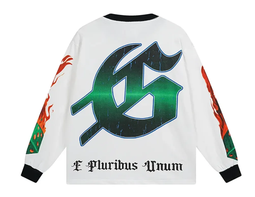 Godspeed Life’s A Gamble Long Sleeve T-shirt #3099 White/Apricot