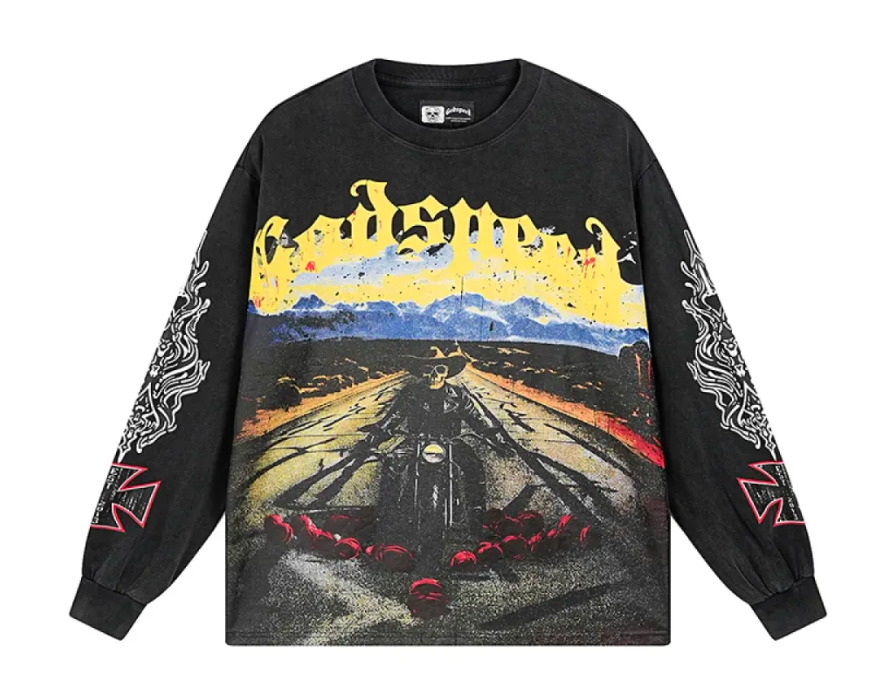 Godspeed Long Lonely Road L/S Thermal Tee #1100 Black Wash