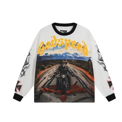 Godspeed Long Lonely Road Long Sleeve T-shirt #3100 White 01