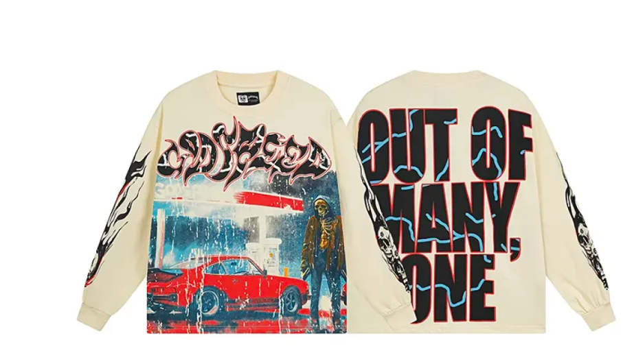 Godspeed Pitstop Thermal Long Sleeve T-shirt #3101 White/Apricot