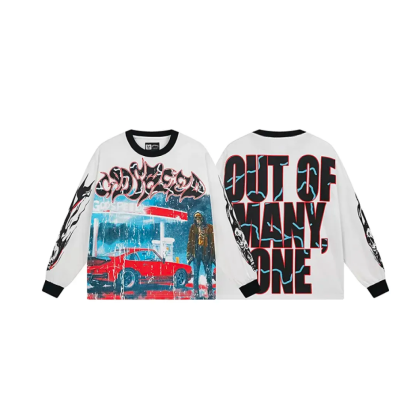 Godspeed Pitstop Thermal Long Sleeve T-shirt #3101 White/Apricot 02