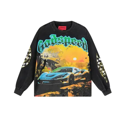 Godspeed Sunset Drift Long Sleeve T-shirt #1105 Black Wash 01