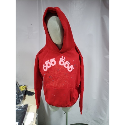 Sp5der Worldwide Red 555 Hoodie 02