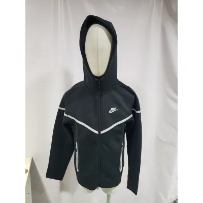 Nike Sportswear Tech Fleece Full Zip Hoodie & Joggers Reflective Details Set Black Bemis Silver 02