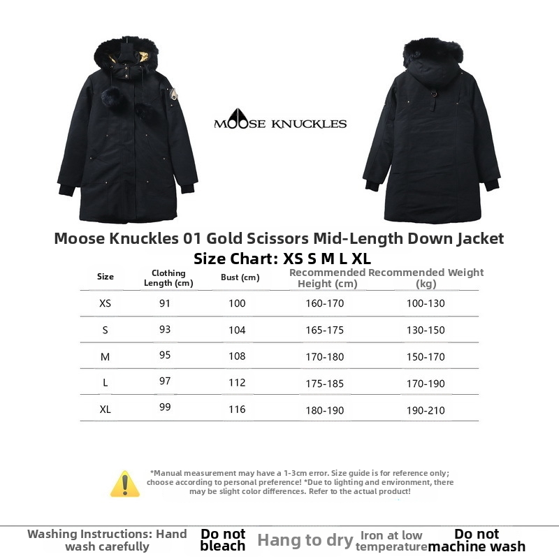 Moose Knuckles 01 Gold Scissors Mid-Length Down Jacket Black
