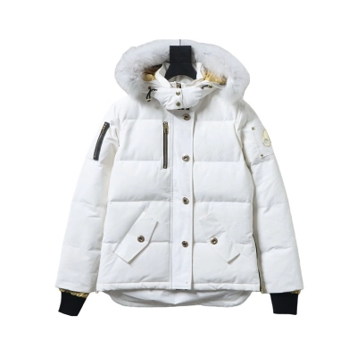 Moose Knuckles 05 Gold Scissors Down Jacket White 01