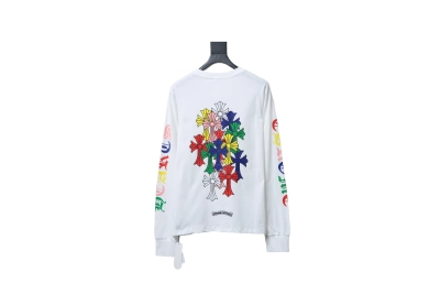 Chrome Hearts 25FW Colorful Cross Print Long-Sleeve T-Shirt White 02