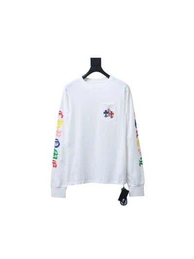Chrome Hearts 25FW Colorful Cross Print Long-Sleeve T-Shirt White 01