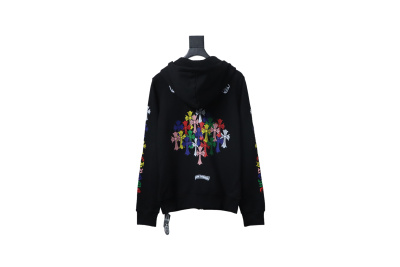 Chrome Hearts 25FW Colorful Cross Print Zip-Up Jacket Black 02