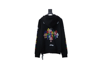 Chrome Hearts 25FW Colorful Cross Print Zip-Up Jacket Black 02