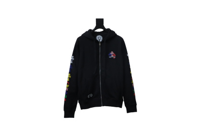Chrome Hearts 25FW Colorful Cross Print Zip-Up Jacket Black 01
